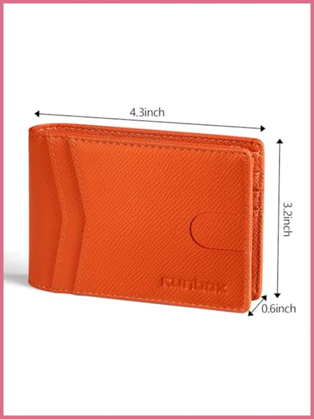 Slim RFID Leather Bifold Wallet with 2 ID Window and Gift Box